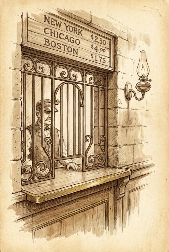 Railroad ticket window clerk
